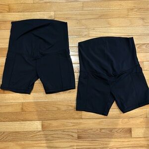 Two maternity biker shorts